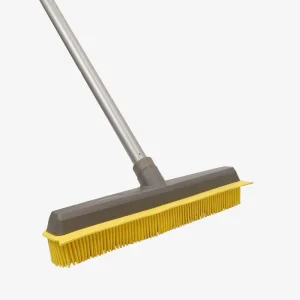 Portable Telescopic Broom with TPR Head Soft Silicone Rubber Pet Hair Remover for Carpet and Floor Squeegee