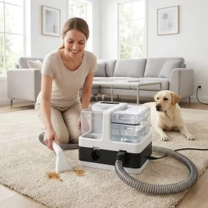 Portable Wet and Dry Handheld Carpet Cleaner and Pet Stain Remover for Fabric Upholstery and Sofa
