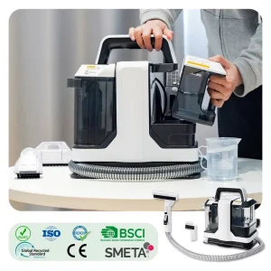 Portable Wet and Dry Spot Cleaning Machine and Vacuum Cleaner with Carpet Brushes and Pet Hair Grooming Function