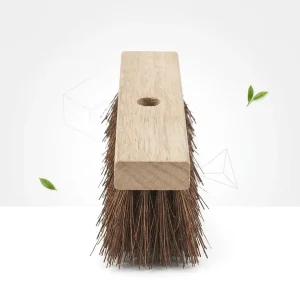 Portable Wooden Back Push Sweeper Head Long lasting Coco Fibre Commercial Floor Brush for Home & Outdoor Use