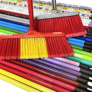 Powder-Coated Metal Floor Broom with Durable Metal Handle