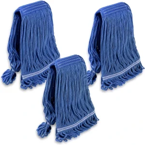 Premium Looped End Cotton Commercial Wet String Kentucky Mop Head Refill With Universal Headband For General Floor Cleaning