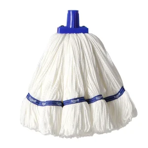 Premium Looped End Wet Mop Head Heavy Duty Banded String Mop Refill with Plastic Connector for Commercial Industrial Cleaning