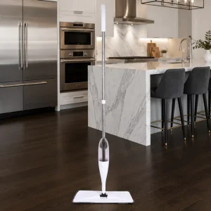 Premium Microfiber Refillable Water Tank 360 Swivel Stainless Steel Lightweight Self Wringer Reusable Wet Dry Hands Free Mop