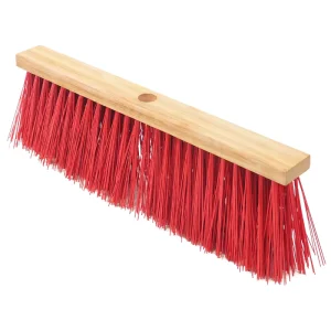 Premium Wear resistant Rigid Bristle Broom Head Heavy Duty Wooden Back Deck Scrub Brush Dustpan for Household Floor Cleaning