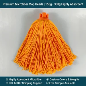 Price 150g 250g 300g Cut End Microfiber Mop Head Refill Fast Drying Round Wet Mop for Household Cleaning