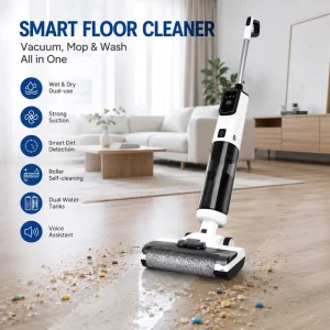 Professional 18KPa Strong Suction Cordless Vacuum Mop Smart Wet Dry Vacuum Cleaner with Instant Electrolyzed Water Sterilization