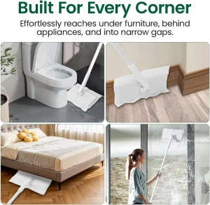 Professional Click Flat Mop with Hands Free No Touch Design for Multi Surface Industrial Grade Floor Cleaning