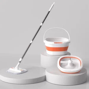 Professional Foldable Mop Bucket System Heavy-Duty Flat Mop for Commercial Janitorial Cleaning Services