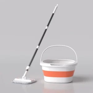 Professional Foldable Mop Bucket System Heavy-Duty Flat Mop for Commercial Janitorial Cleaning Services