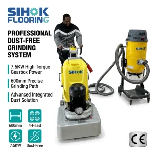 Professional Heavy Duty Integrated Gearbox System SIHOK 620mm 7.5KW 4 Head Commercial Concrete Grinder Floor Polisher