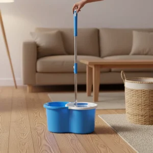 Professional Home Cleaning Set Hand Free Flat Floor Self Cleaning Mop Plastic Basket Washable Microfiber Pads Extendable Handle
