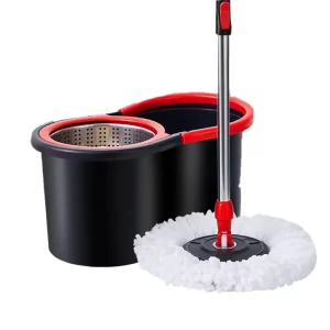 Professional Household Cleaning Set with Magic Handle Easy Dry Long Handle Mop Steel Pole Washable Bucket