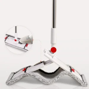 Professional Manufacturer 360-Degree Rotating Microfiber Flat Dust Mop with Wipe-Clippable Hole
