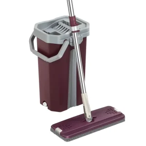 Professional Manufacturer PP Bucket Microfiber Flat Mop with Adjustable Handle