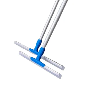 Professional Swivel Silicone Blade & Aluminum Pole Floor Squeegee for Bathroom Kitchen Wet Floor Tile Cleaning