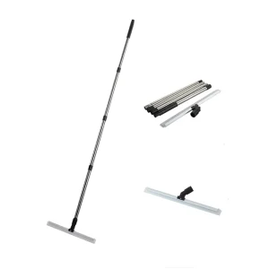 Qingle Silicone Floor Squeegee Bathroom Shower Squeegee Floor Wiper 4 Section Stainless Steel Long Handle