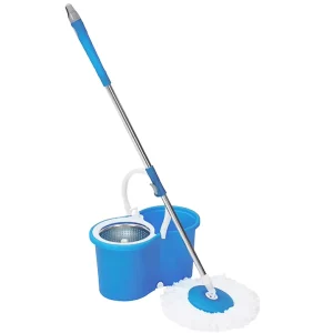 Quality Spin Blue Rotary Plastic Cleaning Mop Rotating 360 Sanitary Magic Round Mop Bucket Set Rotatable Adjustable Floor Mop