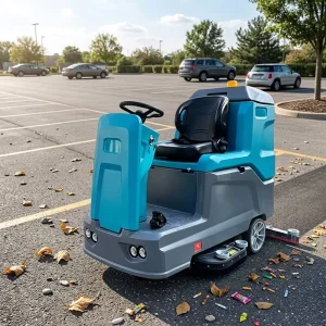 ROD Parking Lot Battery Operated Ride On Washer Automatic Electric Floor Scrubber