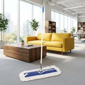 Rainproof Fringed Fabric Dust Mop with Aluminum Handle, Multiple Sizes