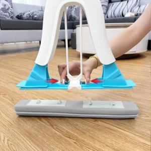 Realida Telescopic PVA Sponge Mop Squeeze Floor Foam Mop Self Cleaning Flat Mop Connected Rod Floor Mop for Cleaning