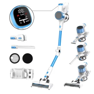 Rechargeable Brushless Motor Stick Vacuum Cleaner Handheld Portable Cordless 13KPa Self-Standing Dry Vacuum for Hotel and Household Use