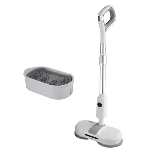 Rechargeable Cordless Electric Floor Spin Scrubber Wet Mop With Self-Cleaning