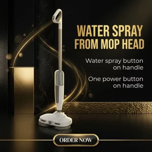 Rechargeable Cordless Electric Mop with Water Tank and LED Light for Floor Cleaning