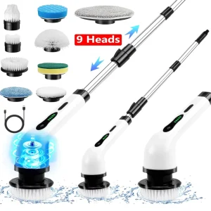 Rechargeable Electric Cleaning Brush Electric Rotating Scrubber Wireless Cleaner Brush Home Appliance Yard Tools Gadget