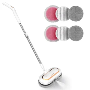 Rechargeable Floor Cleaner Mop with LED Headlight, Microfibre, Water Spray and Steam Function