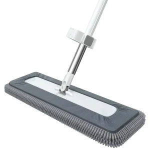 Rectangle Chenille Flat Mop Stainless Steel Handle Self Wringer High Dehydration Rate Quick Absorption Durable Reusable
