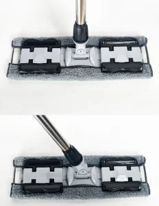 Rectangle Foldable Hands-Free Flat Microfiber Mop with Stainless Tray Swivel Handle and Mop Holder