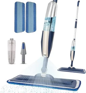 Refillable Flat Spray Mop with Bottle and 2 Washable Microfiber Pads