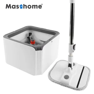 Refillable Pad 360° Swivel Mop and Bucket with Clean and Dirty Water Separation