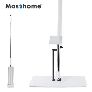Replaceable Microfiber Flat Mop Pad, Wet and Dry, Wall-Mounted