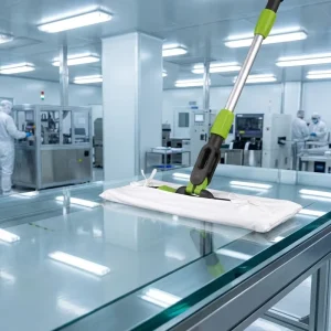 Reusable High-Absorption Custom-Size ESD Class 100/1000 Cleanroom Microfiber Mop Lint-Free Anti-Static Telescopic