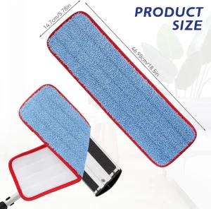 Reusable Machine-Washable Microfiber Mop Pads for Hard Surface Floor Cleaning and Scrubbing