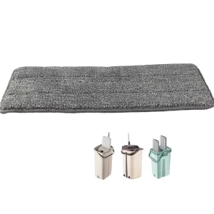 Reusable Microfiber Flat Mop Pads, Super-Absorbent Self-Adhesive Rectangle Mop Refills