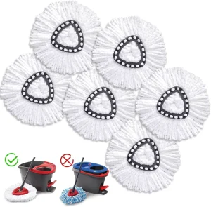 Reusable Microfiber Mop Heads Replacement Cloth Pads Spin Swivel Rectangle Design Home Use Mop Cloth Washable