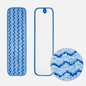 Reusable Zigzag Scrub Mop Pads, Absorbent Wet/Dry Microfiber Flat Mop Head Refills