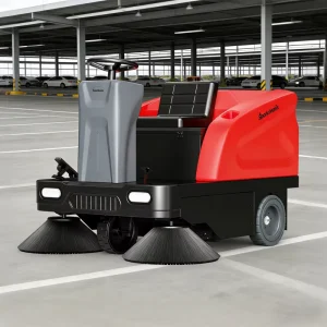 Ride-On Electric Floor Sweeper with Vacuum, Spray and Sweep Functions, 3-in-1