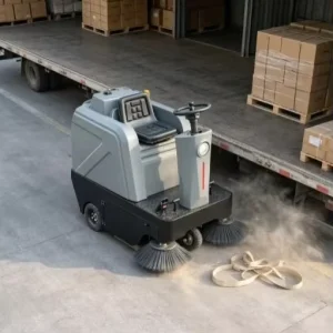 Ride-On Floor Sweeper, 1250 mm, Industrial Dust Collection for Loading Docks and Warehouses