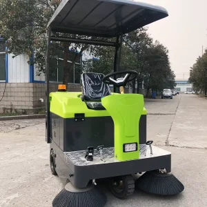 Ride-On Floor Sweeper and Scrubber Combo Industrial Battery-Powered Floor Cleaning Machine