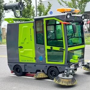 Ride-On Floor Sweeper for Concrete Cleaning with High-Traction Brush Set