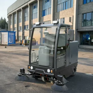 Ride-On Industrial Floor Sweeper, 1900mm Width, 48V, 1500W, 150L Hopper, for Factories and Parks