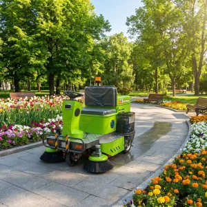 Ride-On Sweeper Machine 1500mm Cleaning Path for Parking Lots and Industrial Facilities