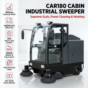 Ride on Electric Road Floor Sweeper 48V Battery Powered 15000㎡/h Efficiency Industrial Street Sweeping Machine for Factory
