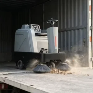 Ride on Floor Sweeper for Loading Docks and Distribution Centers Battery Powered Industrial Dust Collection Cleaning Machine