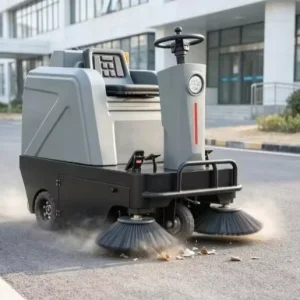 Ride-on Industrial Road Sweeper with Front Protective Bumper for Factory Roads Business Parks Outdoor Cleaning Equipment