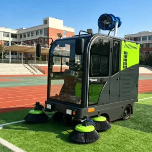 Ride on Road Sweeper Machine 48V Electric Street Cleaning Vehicle with High Pressure Washer 1900mm Cleaning Width